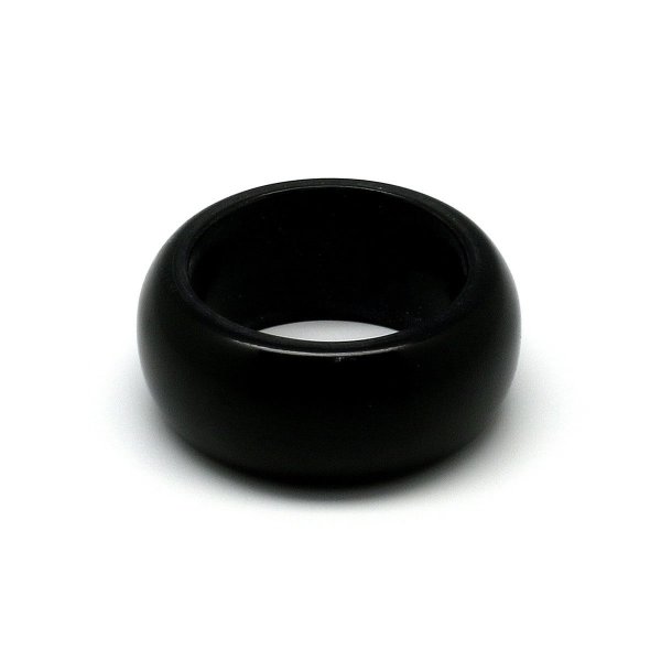 画像1: 「水牛」指輪 シンプルリング 黒 ブラック 15.5号-幅1.0cm バッファローホーン レディス メンズ アクセサリー (1)