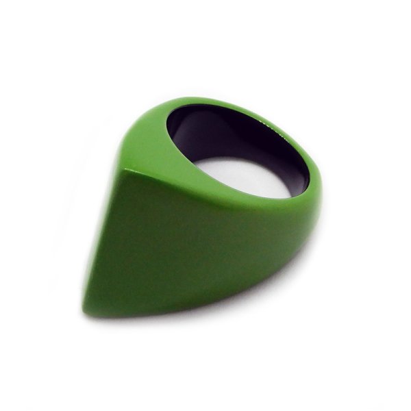 画像1: 「水牛」指輪 リング ポップに目を惹く Green 緑 (1) 12号バッファローホーン レディス メンズ アクセサリー (1)