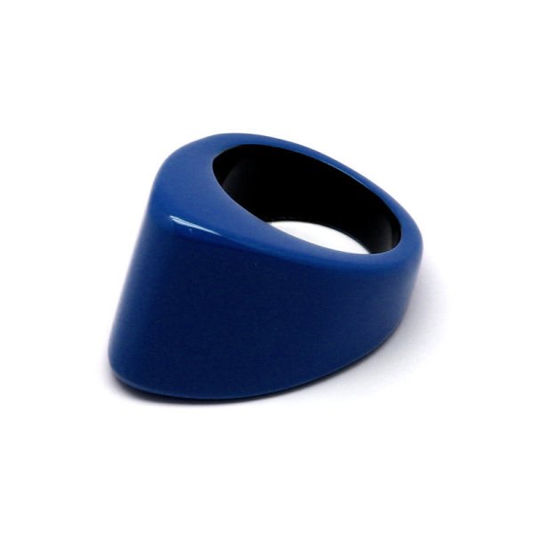 画像1: 「水牛」指輪 リング ポップに目を惹く Blue 青 (3) 15.5号バッファローホーン レディス メンズ アクセサリー (1)