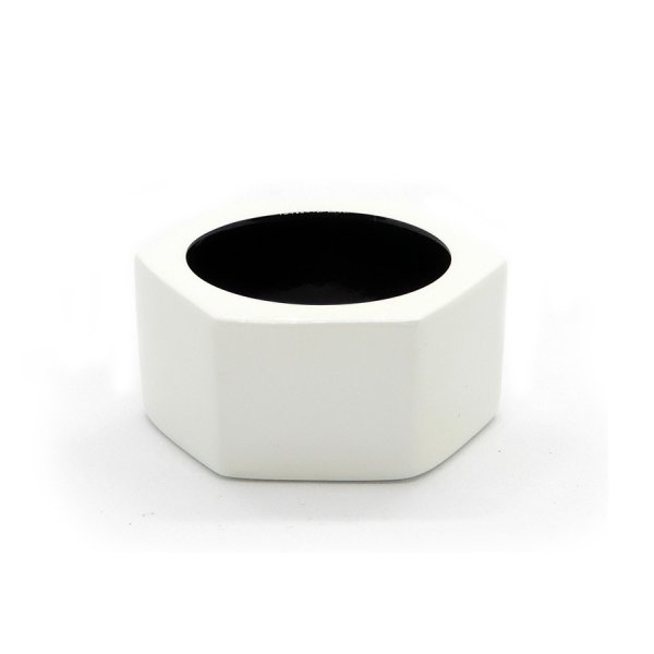 画像1: 「水牛」指輪 リング 六角ナットデザイン White ホワイト (1) 15.5号バッファローホーン レディス メンズ アクセサリー (1)