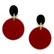 画像1: 「水牛」ピアス ラウンドシェイプ Front Red レッド 赤  round shape (1)