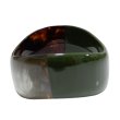 画像4: 「水牛」バングル 曲線デザイン ラッカー オリーブ olive 20.5cm (3) (4)