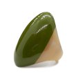 画像1: 「水牛」指輪 リング oval オリーブ olive (5) 15.5号 バッファローホーン レディス メンズ アクセサリー (1)