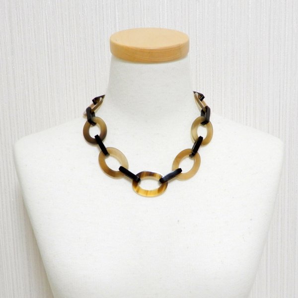 画像1: 「水牛」ショートネックレス オーバル 47.5cm（45） (1)