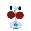 画像2: 「水牛」ピアス ラウンドシェイプ Front Red レッド 赤  round shape (2)