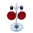 画像3: 「水牛」ピアス ラウンドシェイプ Front Red レッド 赤  round shape (3)