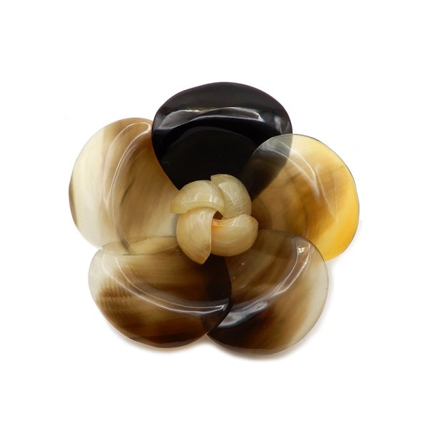 画像1: 「水牛」ブローチ 椿 カメリア 6.3cm×6.3cm（5） (1)