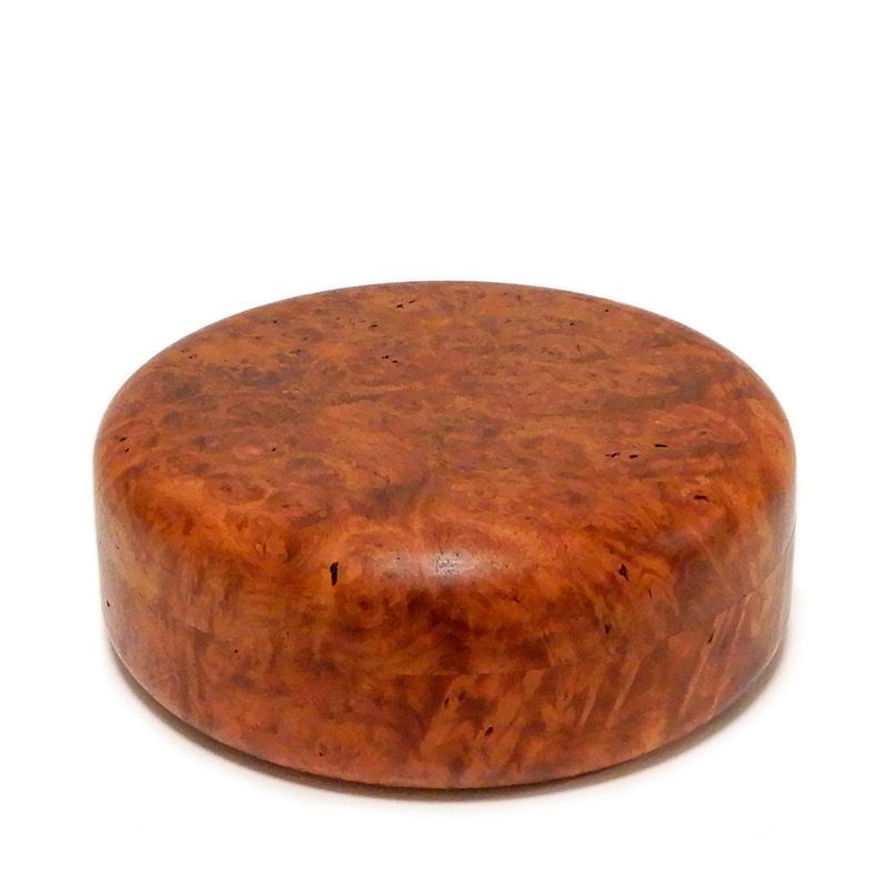 木の品」香合 花梨 Karin 玉杢 瘤杢 無垢材 Φ10.5cm (4) 茶道具 Wooden