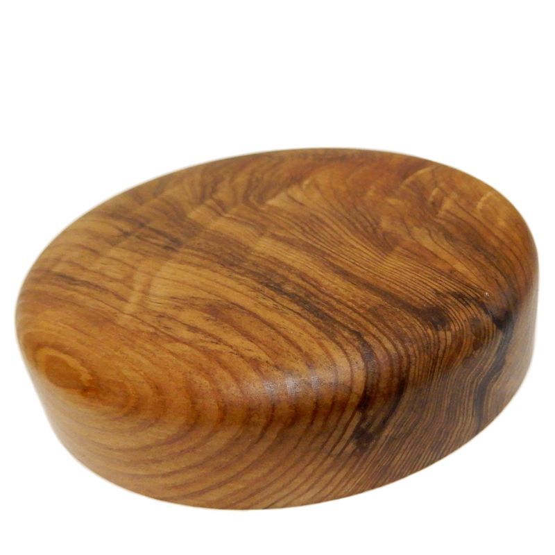 木の品」香合 屋久杉 縮み杢 無垢材 Φ10.5cm (1) 茶道具 Wooden goods 