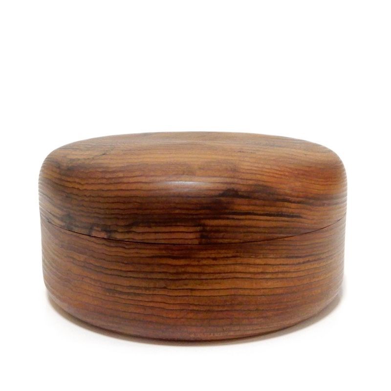 木の品」香合 屋久杉 縮み杢 無垢材 Φ10.5cm (1) 茶道具 Wooden goods