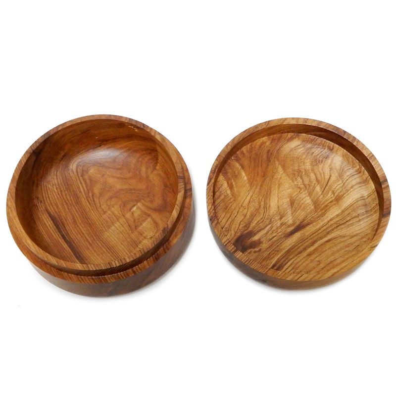 木の品」香合 屋久杉 絹糸杢 無垢材 Φ10cm (2) 茶道具 Wooden goods