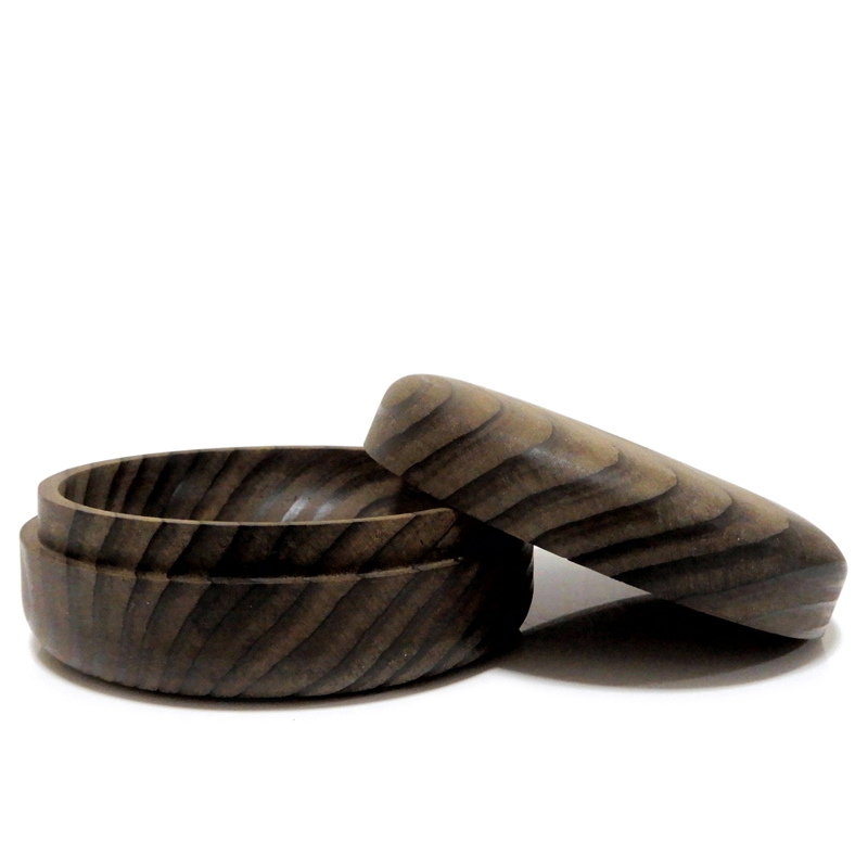 木の品」香合 神代杉 jindaisugi 縞杢 無垢材 Φ9.0cm (1) 茶道具 