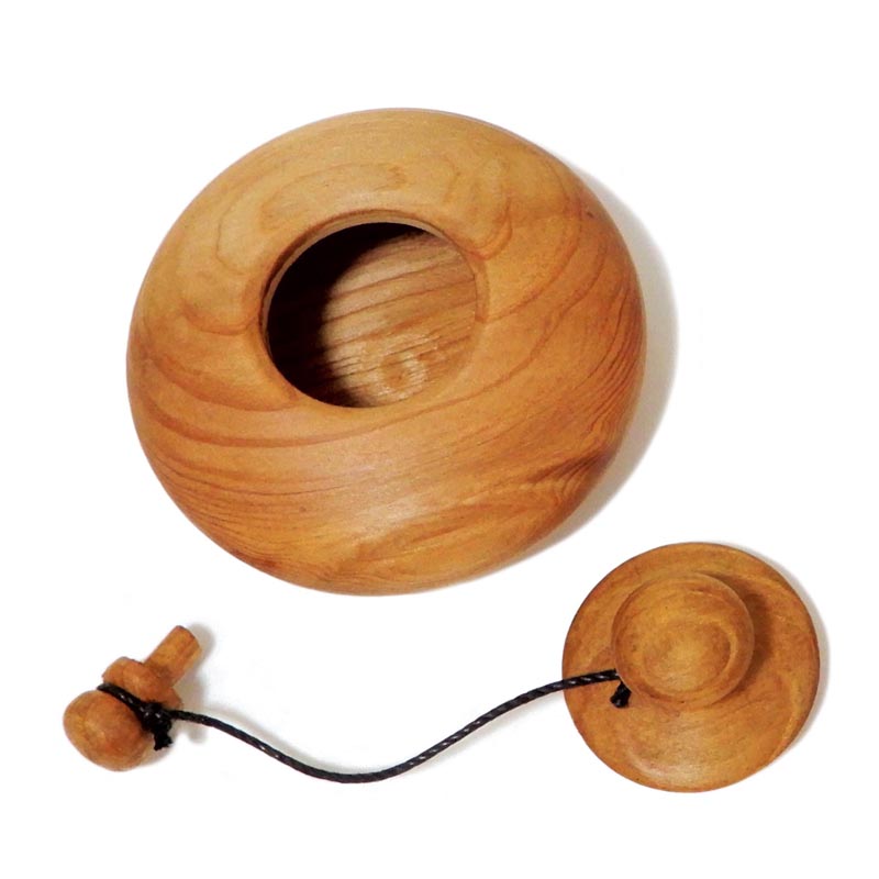 木の品」塗香入れ 屋久杉 縞杢 無垢材 Φ5.5cm (49) お清め Wooden