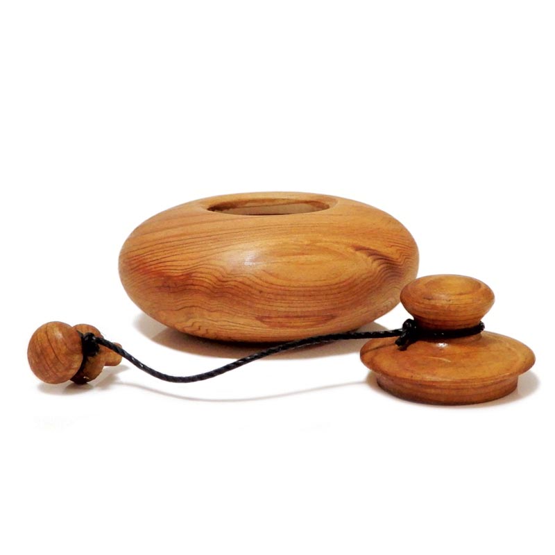 木の品」塗香入れ 屋久杉 縞杢 無垢材 Φ5.5cm (49) お清め Wooden