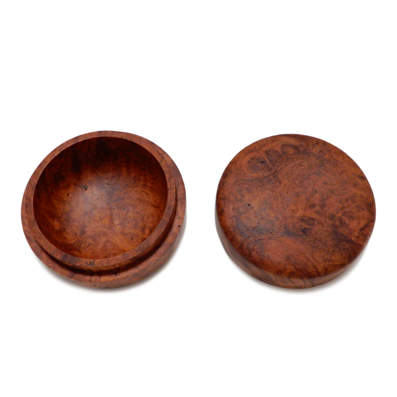木の品」香合 花梨 Karin 瘤杢 無垢材 Φ6.0cm（39）茶道具 Wooden