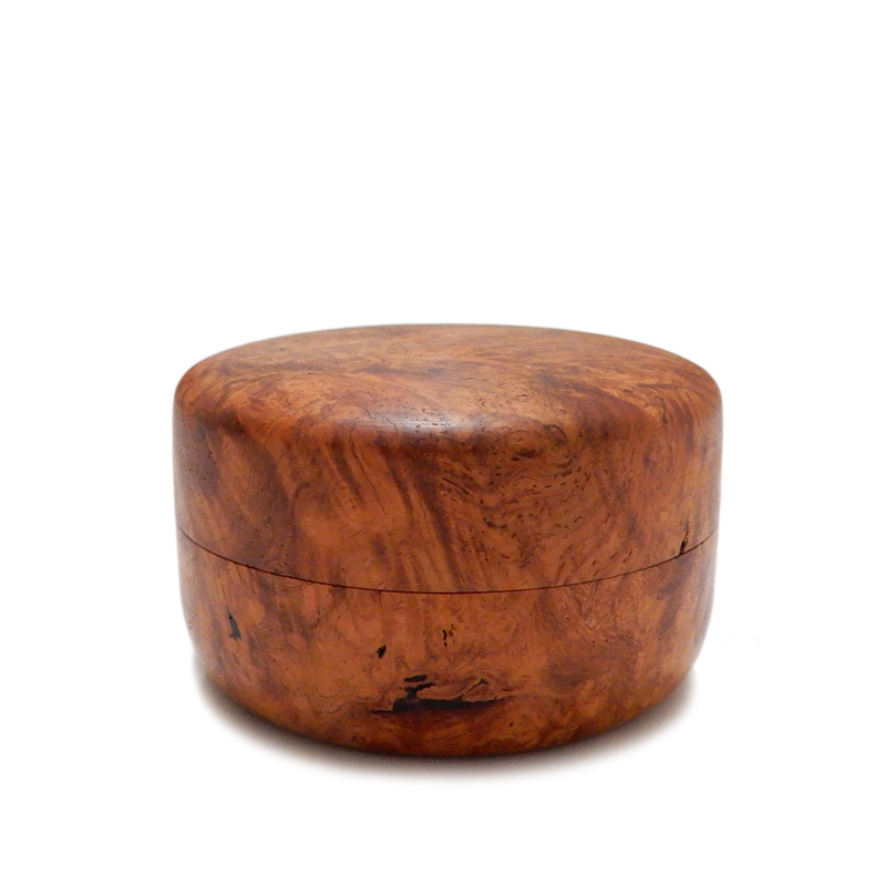木の品」香合 花梨 Karin 瘤杢 無垢材 Φ6.0cm（39）茶道具 Wooden