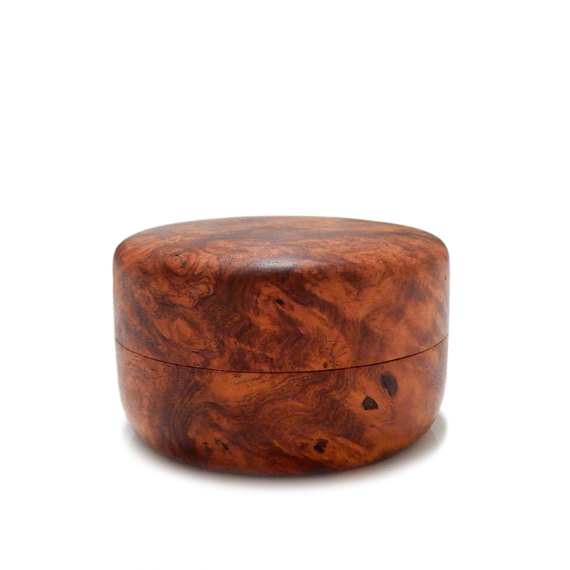 木の品」香合 花梨 Karin 瘤杢 無垢材 Φ6.0cm（40）茶道具 Wooden
