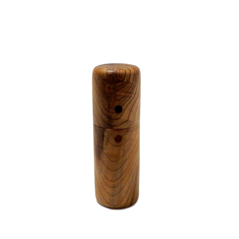 木の品」小さな塗香入れ 屋久杉 筍杢 無垢材 Φ2.5cm×7.3cm (82) お清め