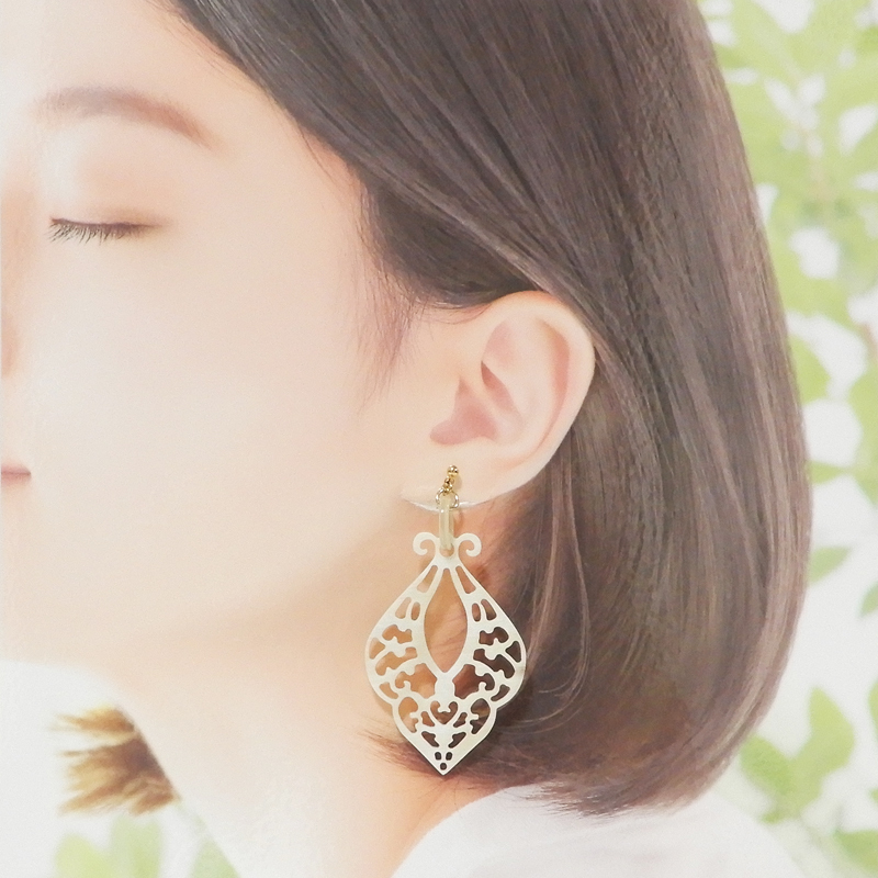 「水牛」イヤリング エレガント レース（2）